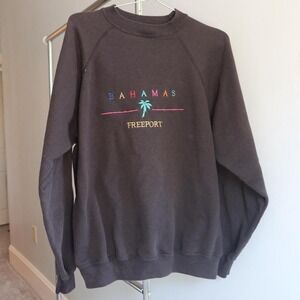 Vintage Hanes Activewear Sweatshirt XL 50/50 Crewneck Black Made USA